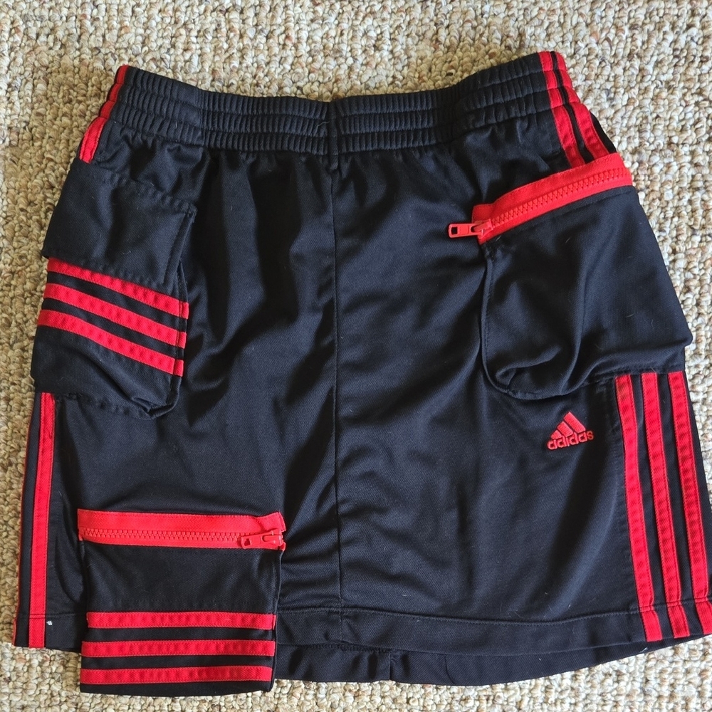 Adidas Black Athletic Skirt with Red Accents